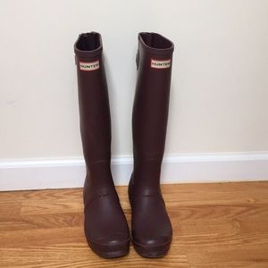 Matte purple tall hunter boots